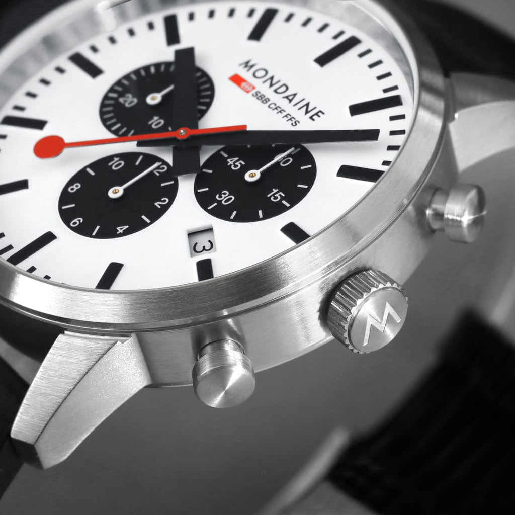 Mondaine Neo Swiss Chronograph Watch 41mm Panda Dial
