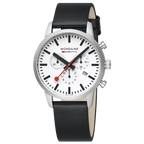 Mondaine Neo 41mm Swiss Chronograph Watch White Dial