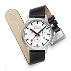 Mondaine Neo 41mm Swiss Chronograph Watch White Dial