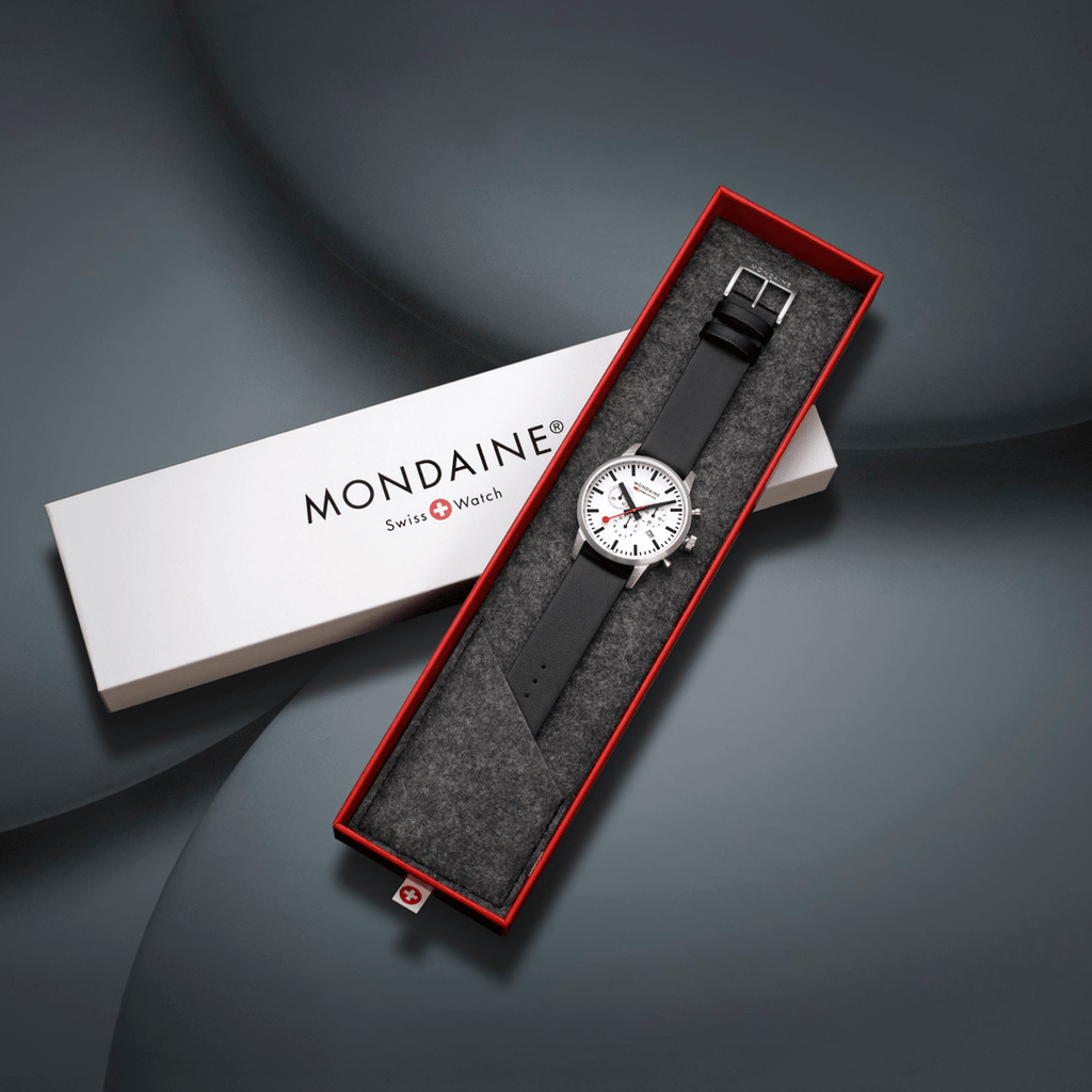 Mondaine Neo 41mm Swiss Chronograph Watch White Dial