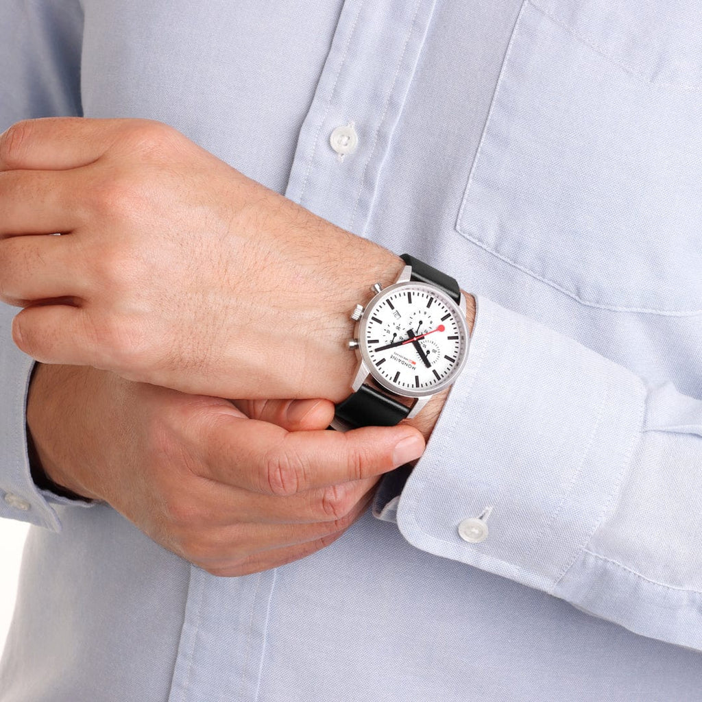 Mondaine Neo 41mm Swiss Chronograph Watch White Dial