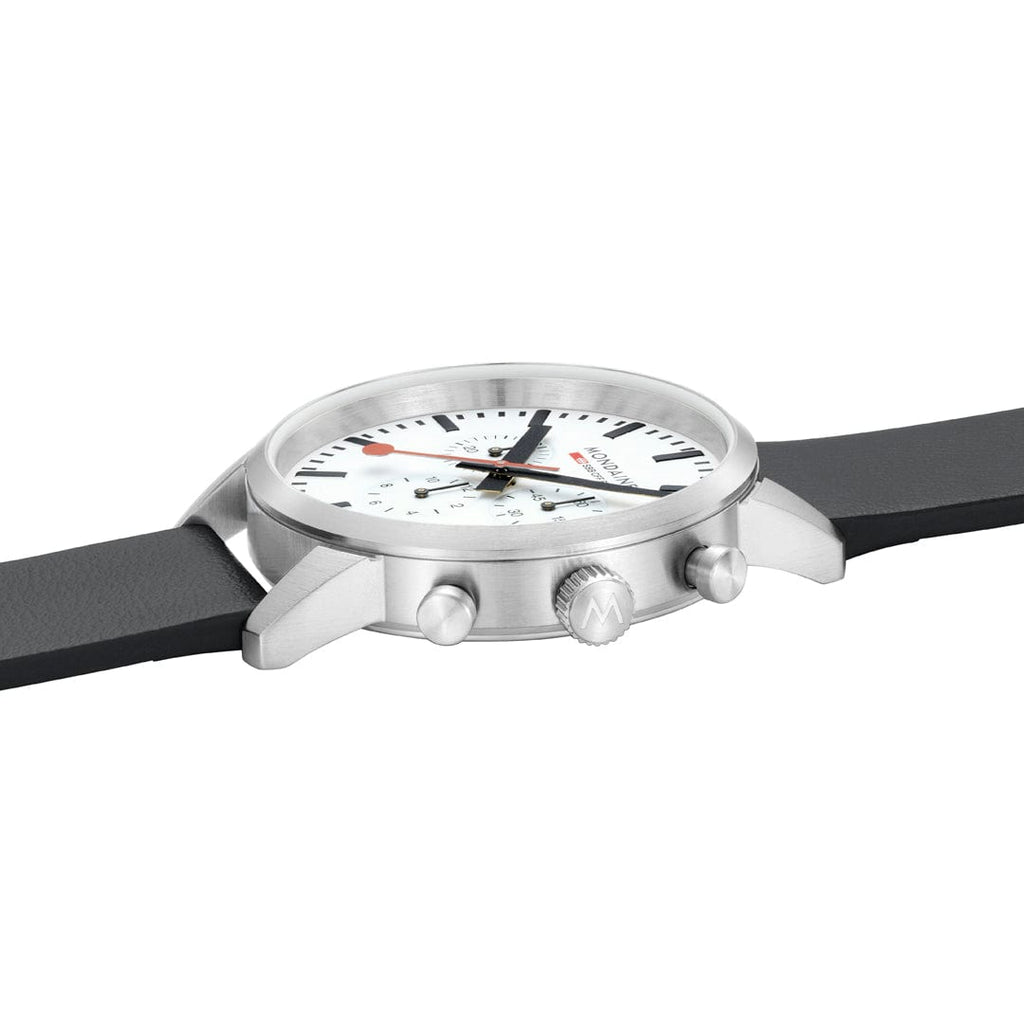Mondaine Neo 41mm Swiss Chronograph Watch White Dial