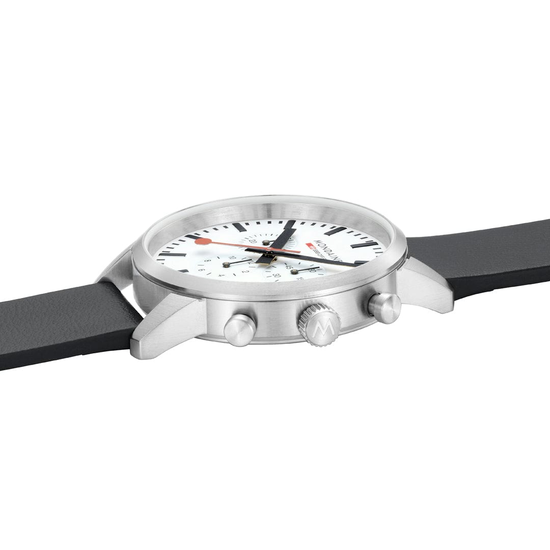 Mondaine Neo 41mm Swiss Chronograph Watch White Dial