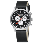 Mondaine Neo 41mm Chronograph Watch Black Dial