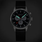 Mondaine Neo 41mm Chronograph Watch Black Dial