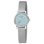 Mondaine evo2 Turquoise Dial Stainless Steel 26mm Watch