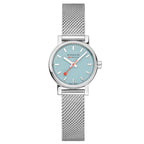 Mondaine evo2 Turquoise Dial Stainless Steel 26mm Watch