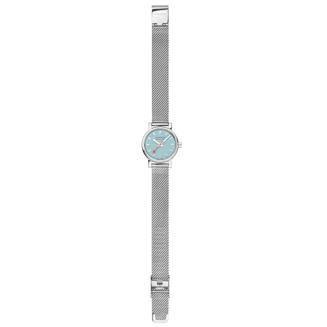 Mondaine evo2 Turquoise Dial Stainless Steel 26mm Watch