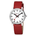 Mondaine evo2 Red Vegan Leather 35mm Watch