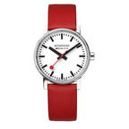 Mondaine evo2 Red Vegan Leather 35mm Watch