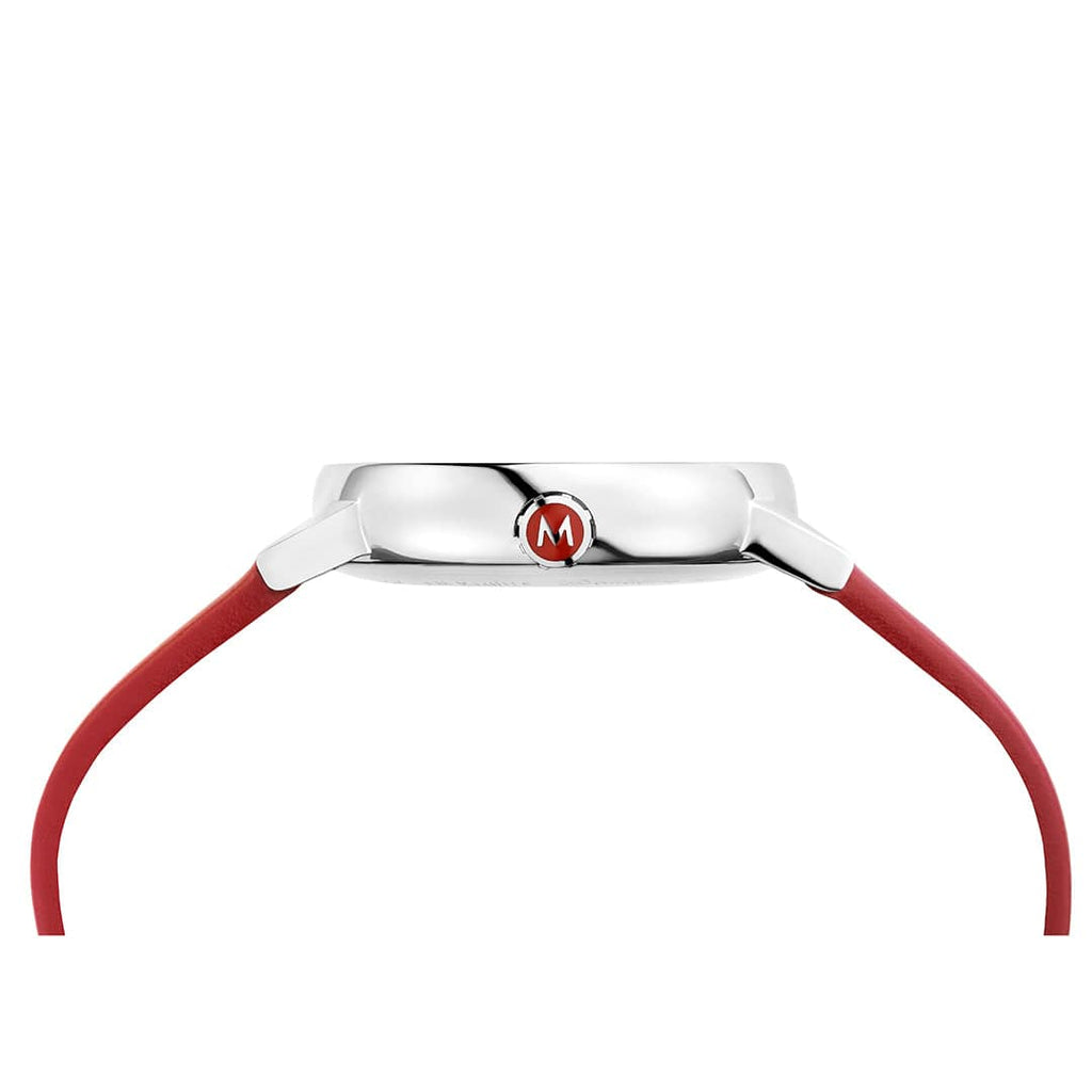 Mondaine evo2 Red Vegan Leather 35mm Watch