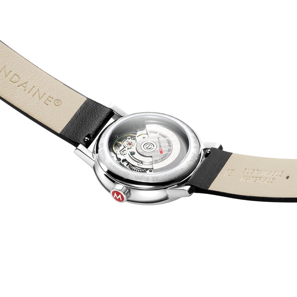 Mondaine evo2 Automatic Black Vegan Leather 35mm Watch