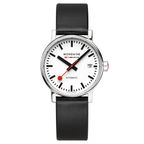 Mondaine evo2 Automatic Black Vegan Leather 35mm Watch