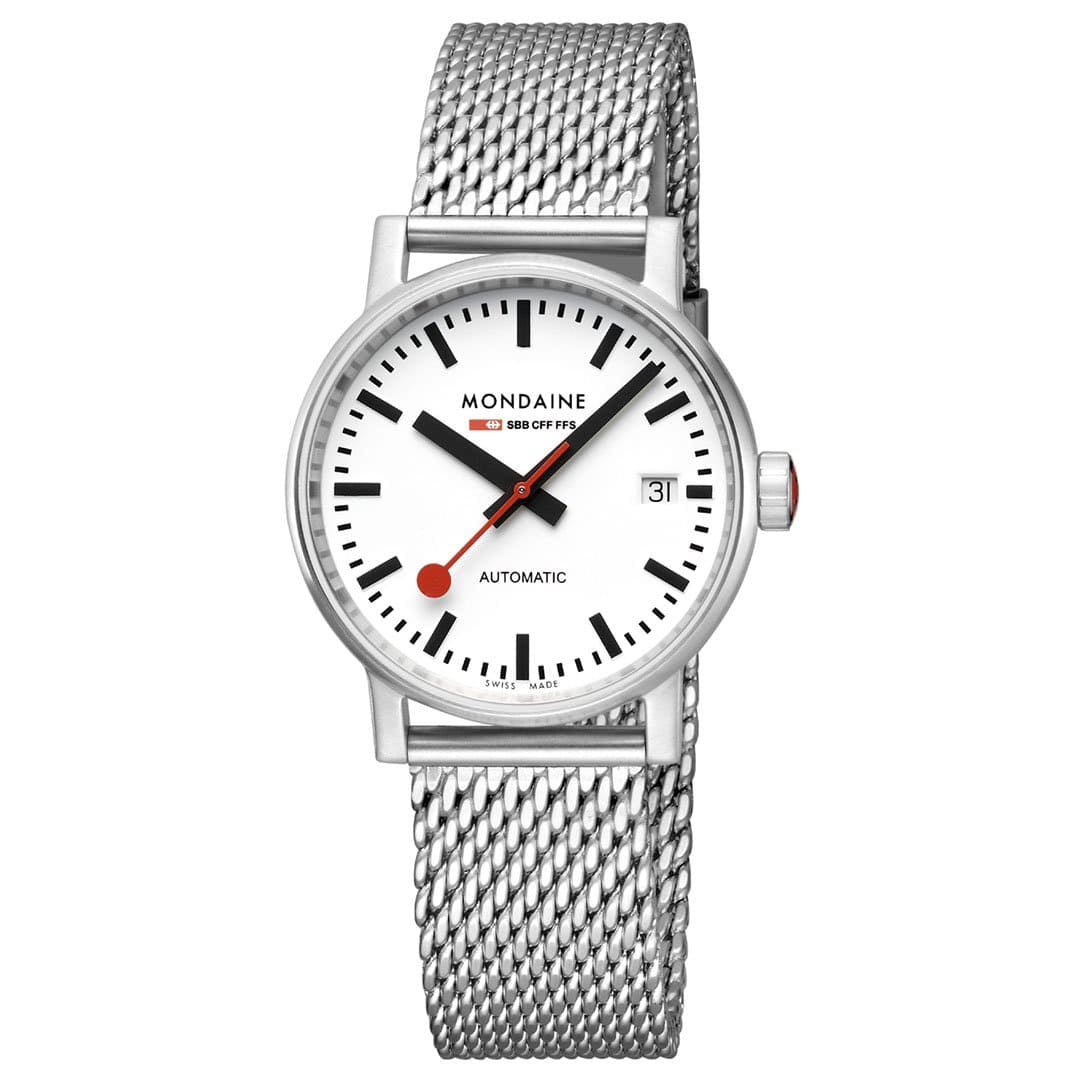 Mondaine evo2 Automatic Stainless Steel Mesh 35mm Watch
