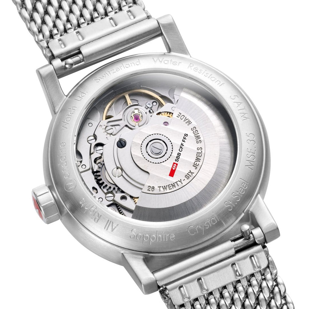 Mondaine evo2 Automatic Stainless Steel Mesh 35mm Watch