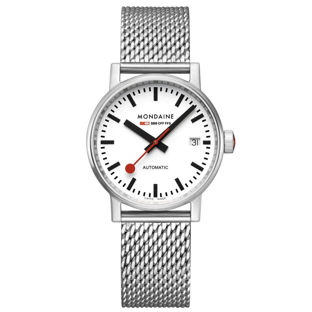 Mondaine evo2 Automatic Stainless Steel Mesh 35mm Watch