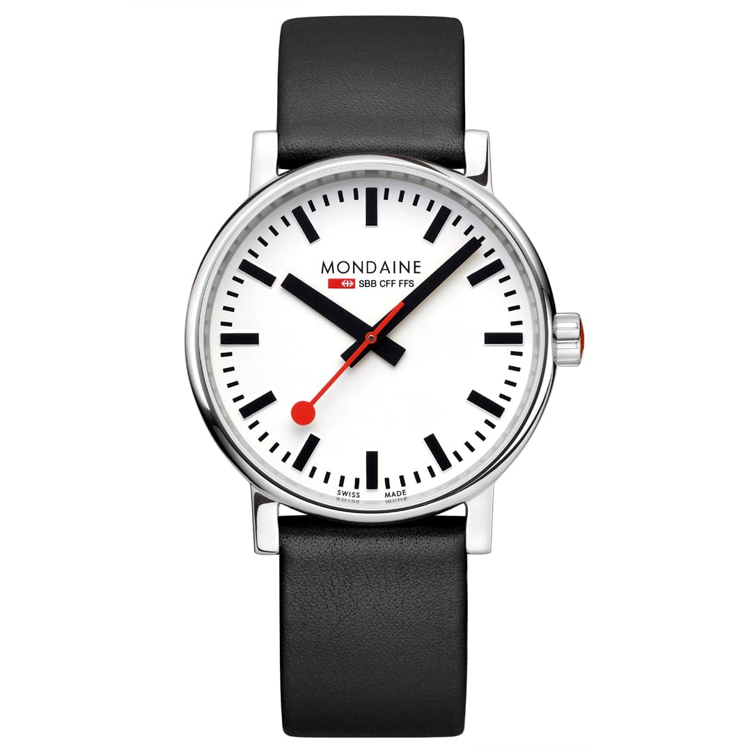 Mondaine evo2 Black Vegan Leather 40mm Watch