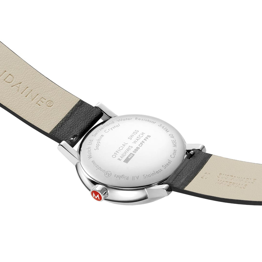 Mondaine evo2 Black Vegan Leather 40mm Watch