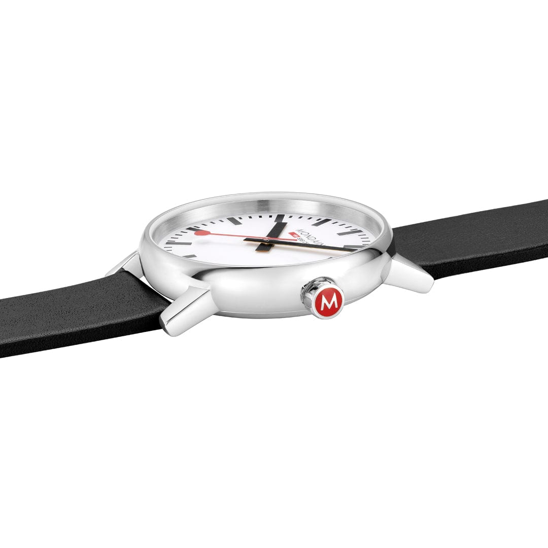Mondaine evo2 Black Vegan Leather 40mm Watch