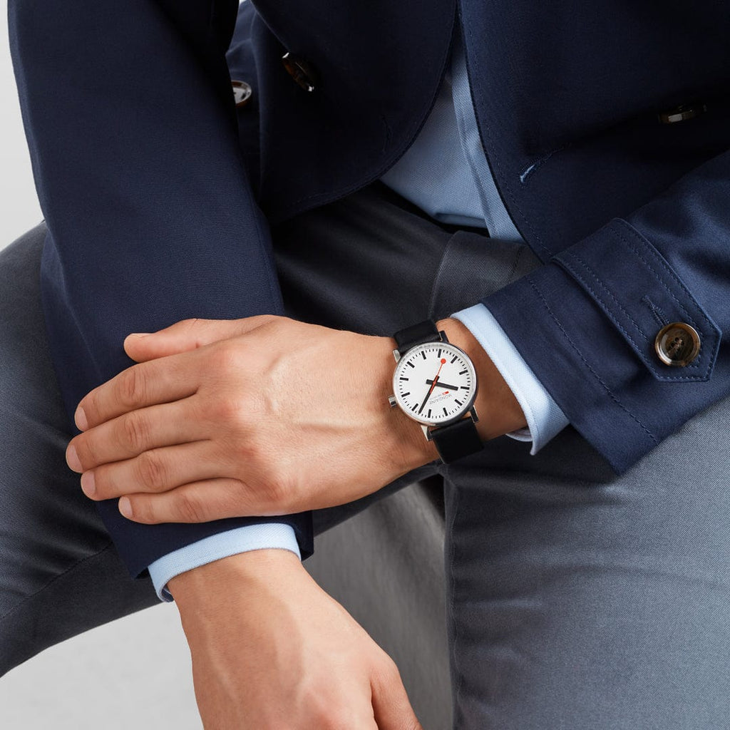 Mondaine evo2 Black Vegan Leather 40mm Watch