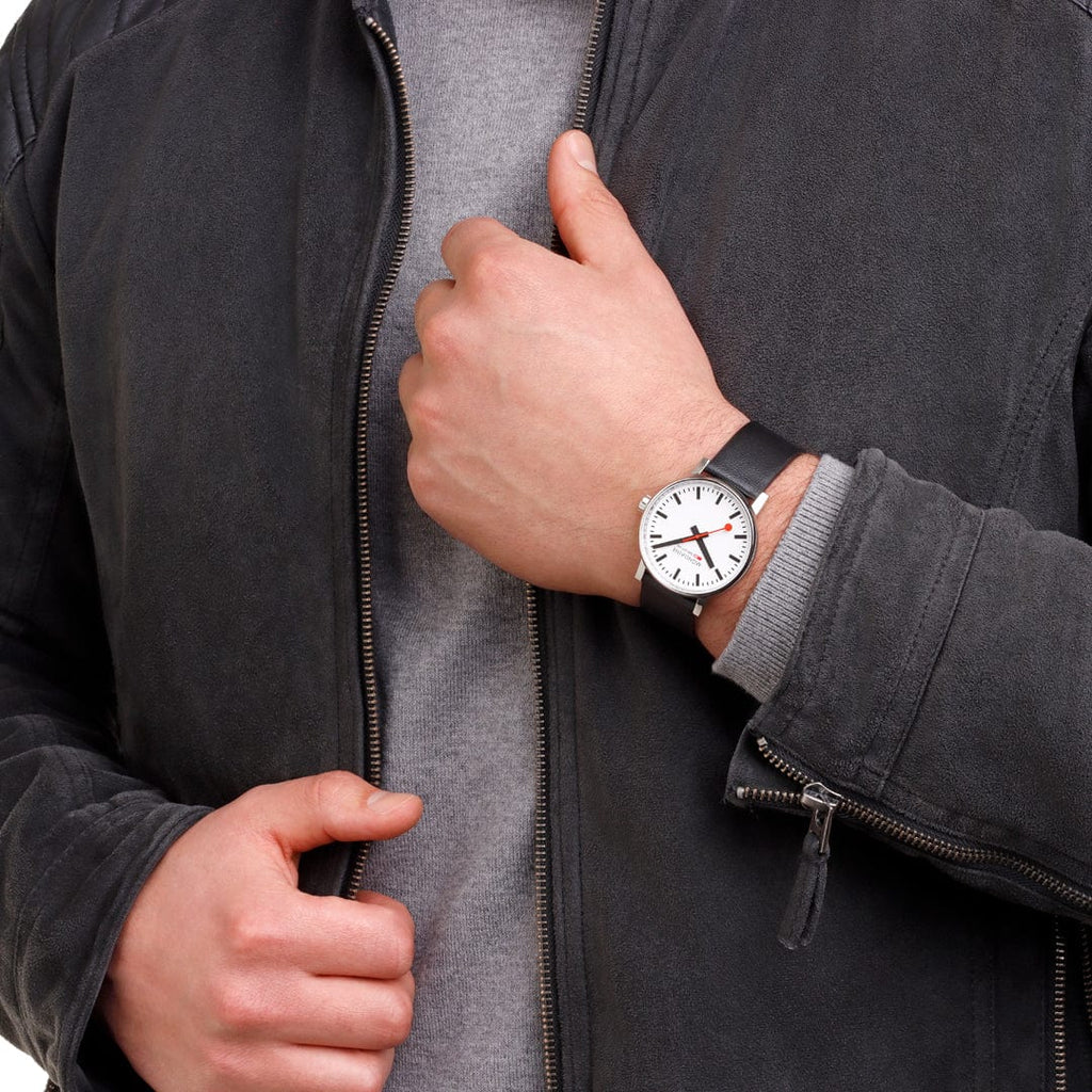 Mondaine evo2 Black Vegan Leather 40mm Watch