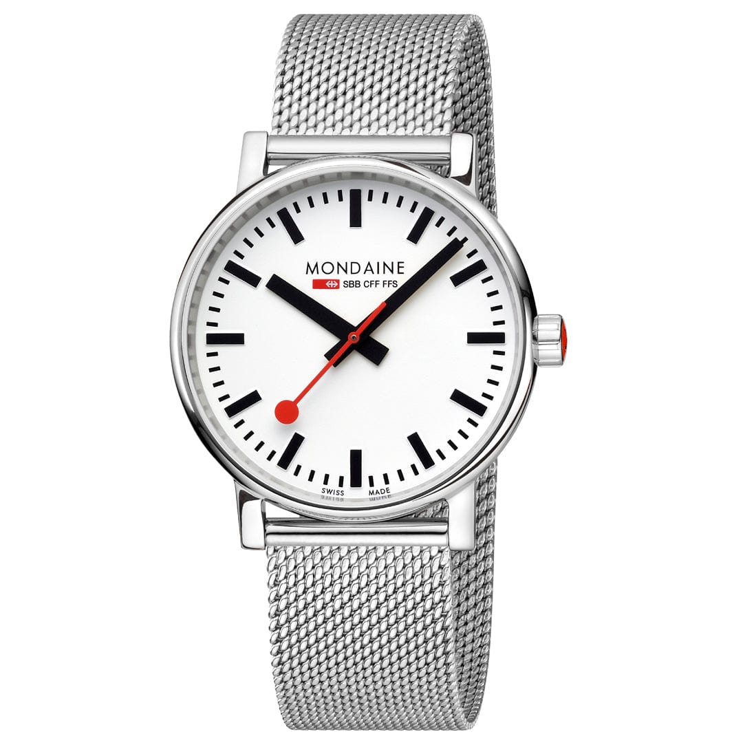 Mondaine evo2 Stainless Steel Mesh 40mm Watch