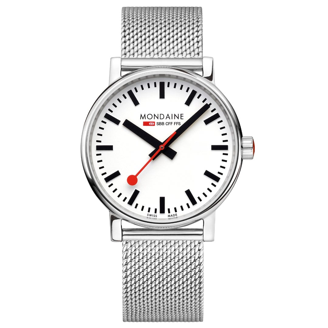 Mondaine evo2 Stainless Steel Mesh 40mm Watch