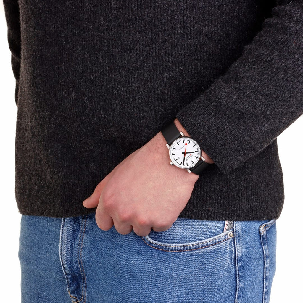 Mondaine evo2 Automatic Black Vegan Leather 40mm Watch