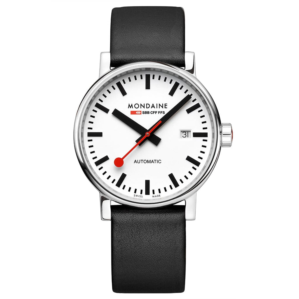 Mondaine evo2 Automatic Black Vegan Leather 40mm Watch