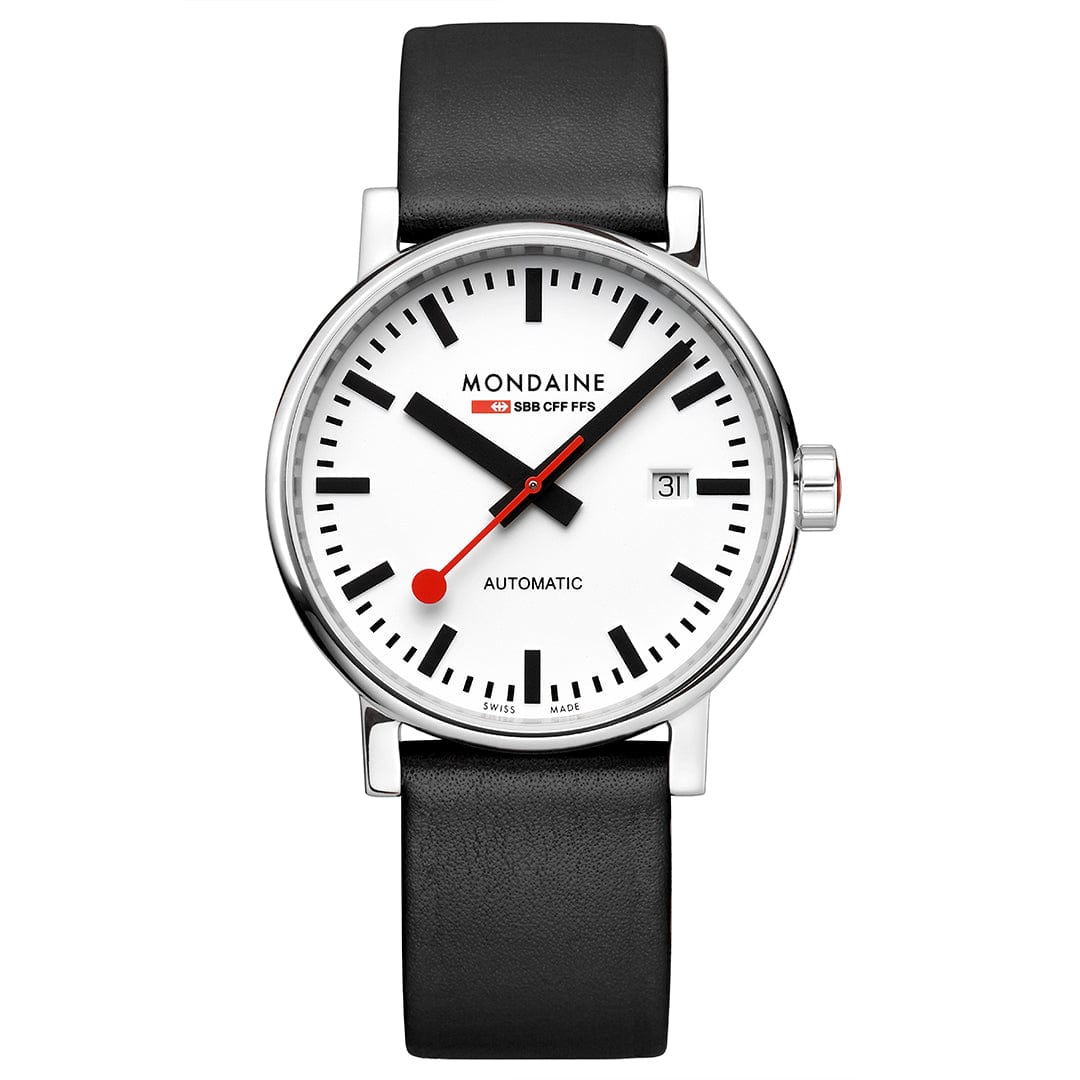 Mondaine evo2 Automatic Black Vegan Leather 40mm Watch