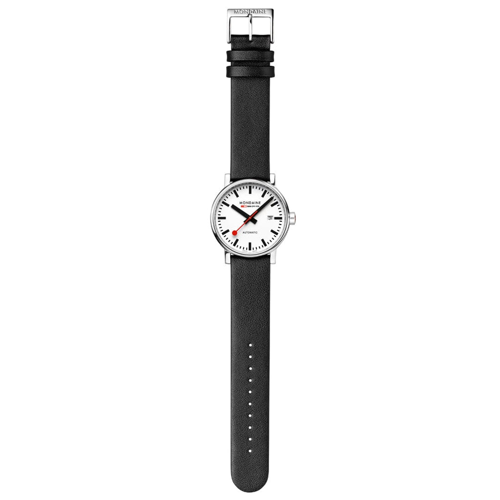 Mondaine evo2 Automatic Black Vegan Leather 40mm Watch