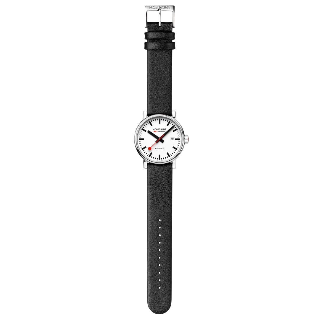 Mondaine evo2 Automatic Black Vegan Leather 40mm Watch