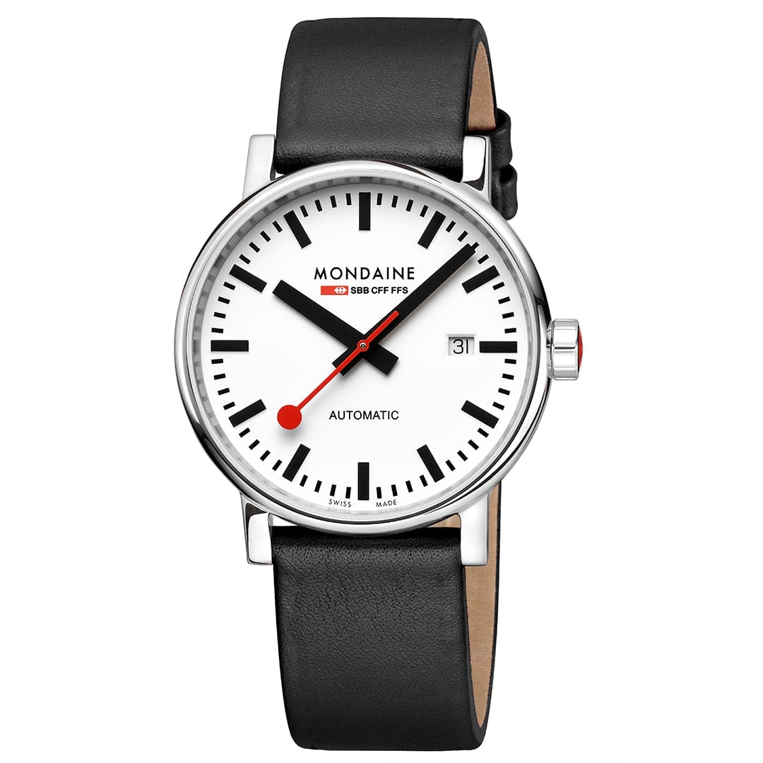 Mondaine evo2 Automatic Black Vegan Leather 40mm Watch