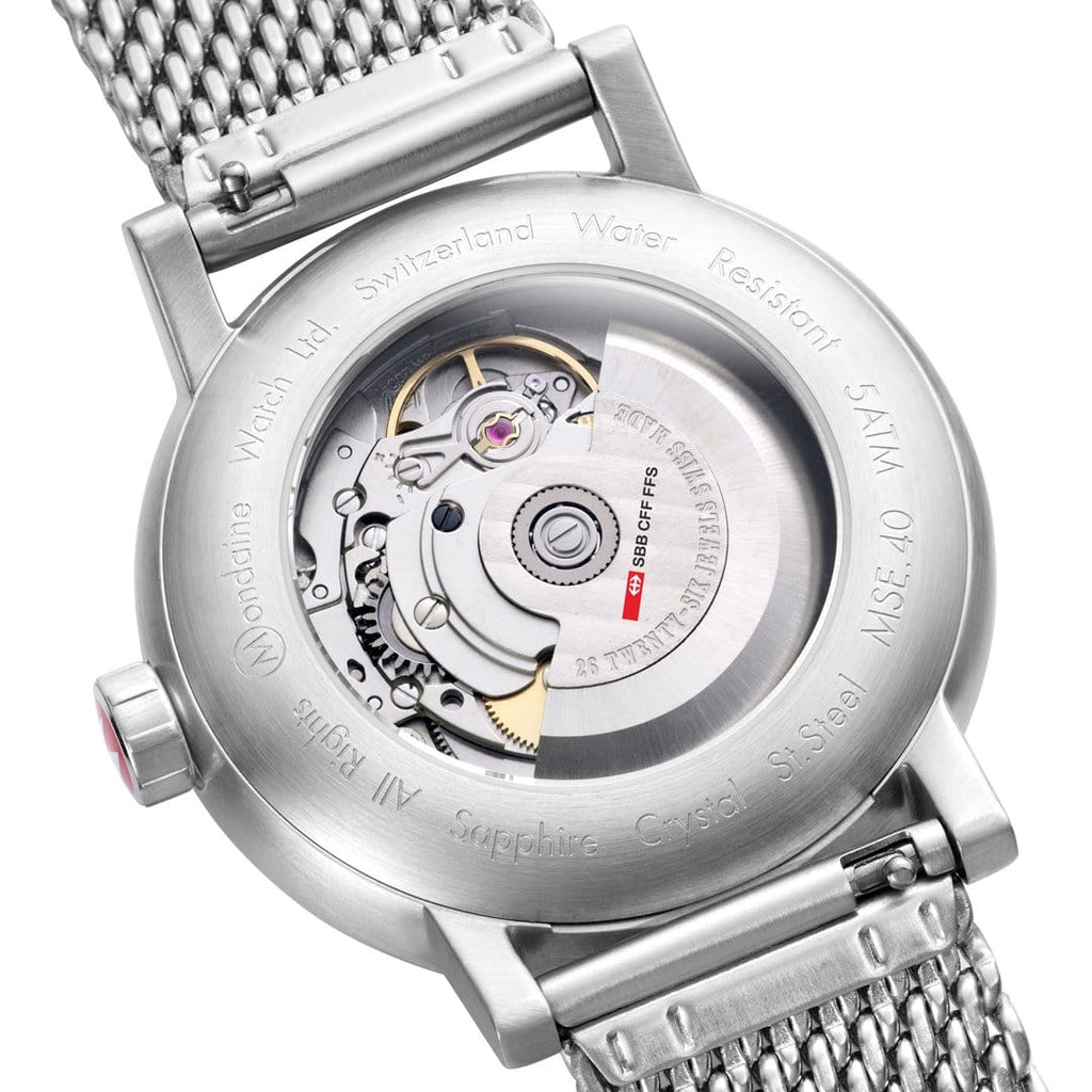 Mondaine evo2 Automatic Stainless Steel Mesh 40mm Watch