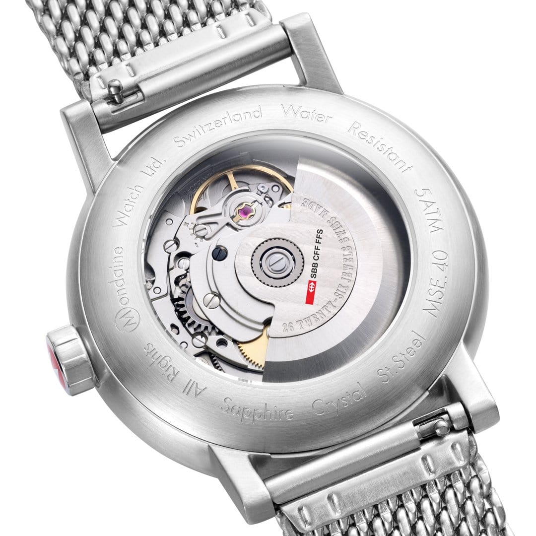 Mondaine evo2 Automatic Stainless Steel Mesh 40mm Watch
