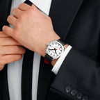 Mondaine Men's White Cushion Automatic 39mm Watch