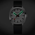 Mondaine Men's White Cushion Automatic 39mm Watch