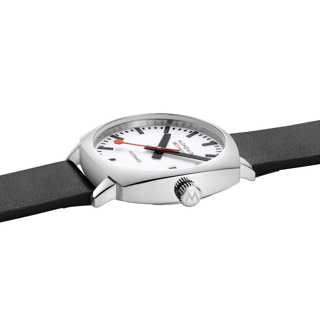 Mondaine Men's White Cushion Automatic 39mm Watch