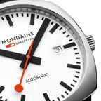 Mondaine Men's White Cushion Automatic 39mm Watch