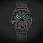 Mondaine Men's White Cushion Automatic 39mm Watch