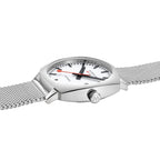 Mondaine Men's White Cushion Automatic 39mm Watch
