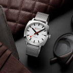Mondaine Men's White Cushion Automatic 39mm Watch