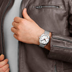 Mondaine Men's White Cushion Automatic 39mm Watch