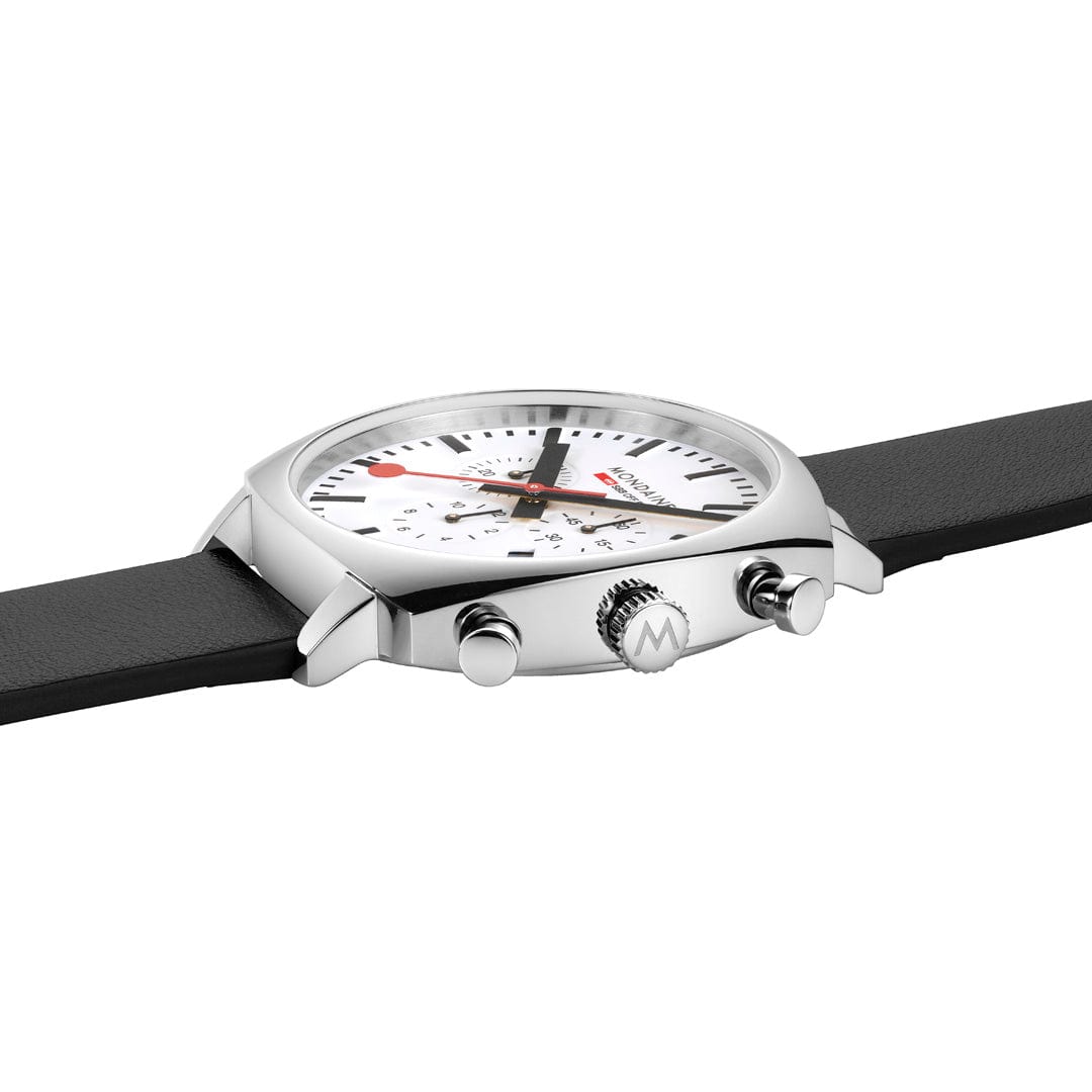 Mondaine Grand Cushion 41mm Men's Black Chrono Watch