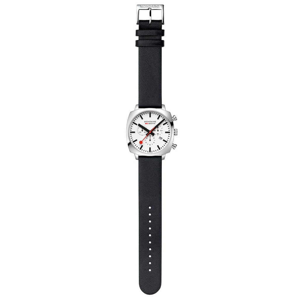 Mondaine Grand Cushion 41mm Men's Black Chrono Watch