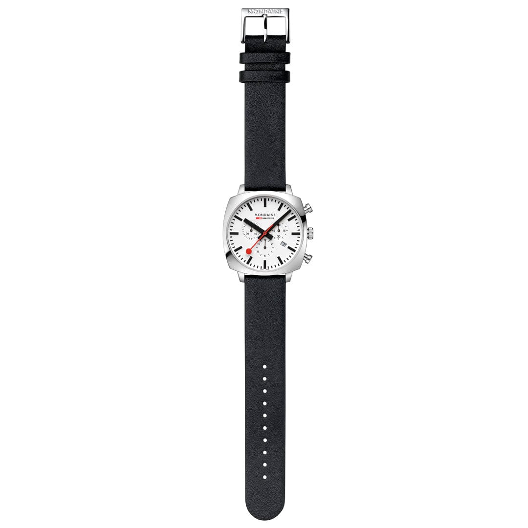 Mondaine Grand Cushion 41mm Men's Black Chrono Watch