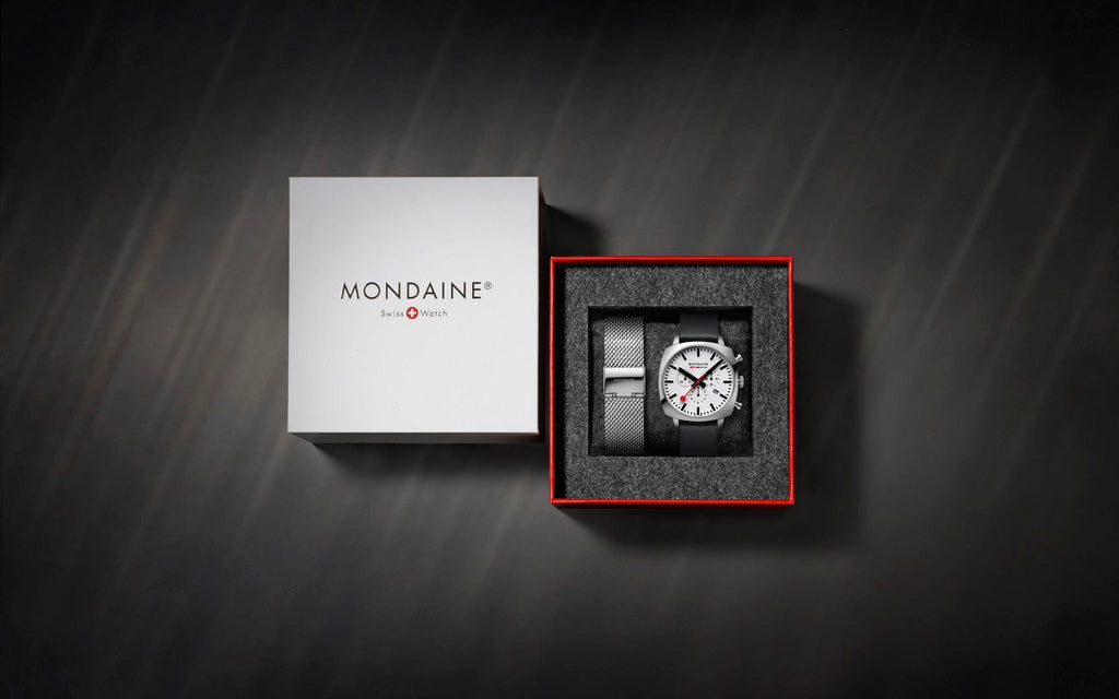 Mondaine Grand Cushion 41mm Men's Black Chrono Watch