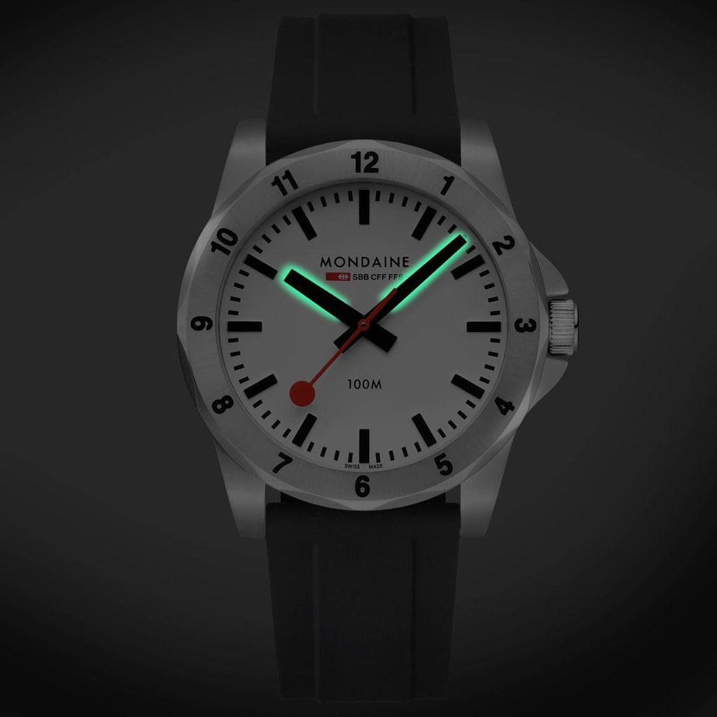 Mondaine Men's White Numeri 42mm Watch