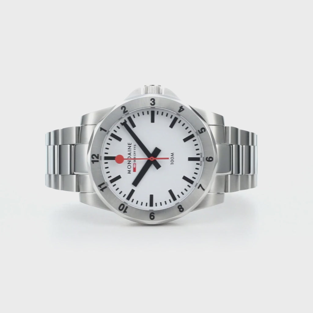 Mondaine Men's White Numeri 42mm Watch