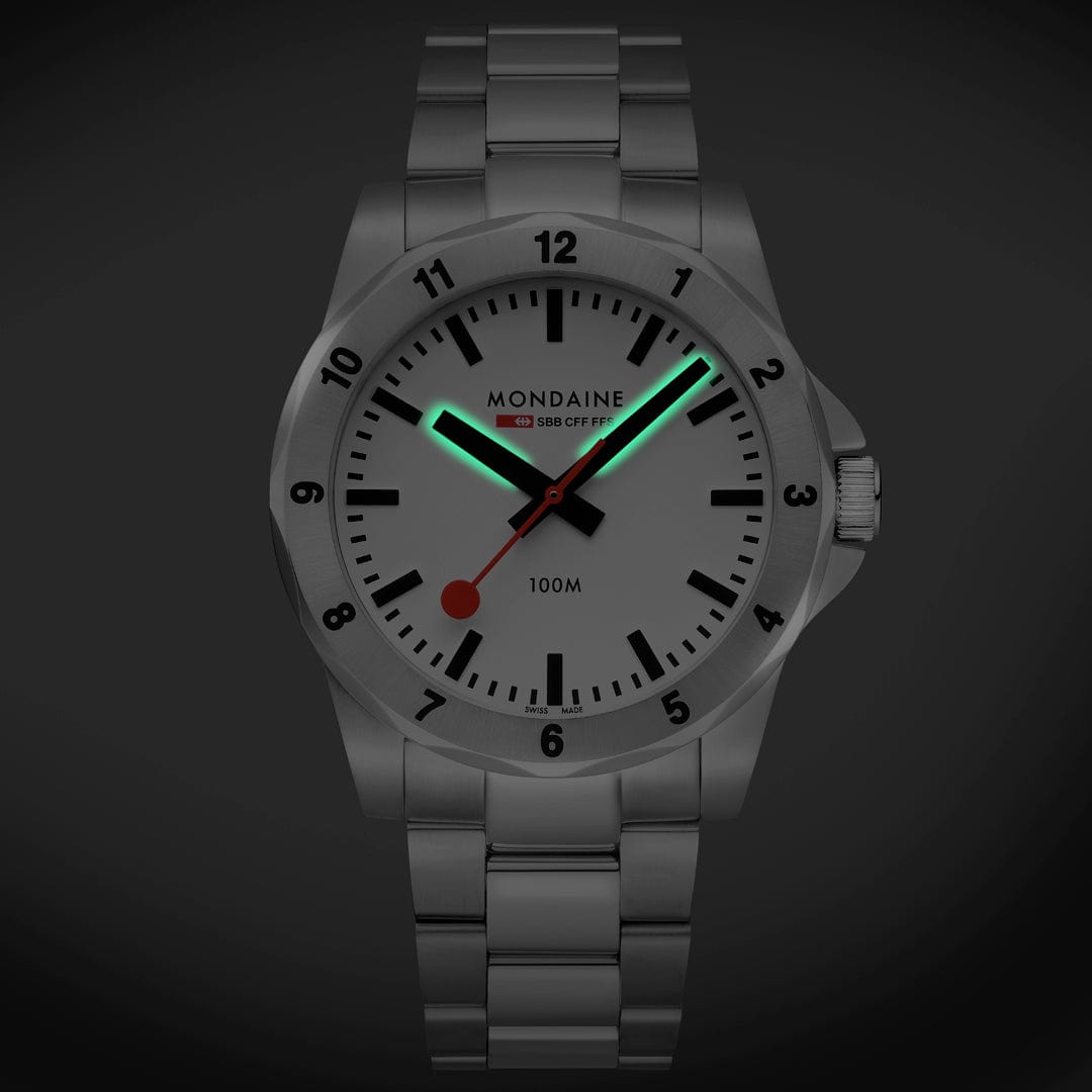 Mondaine Men's White Numeri 42mm Watch
